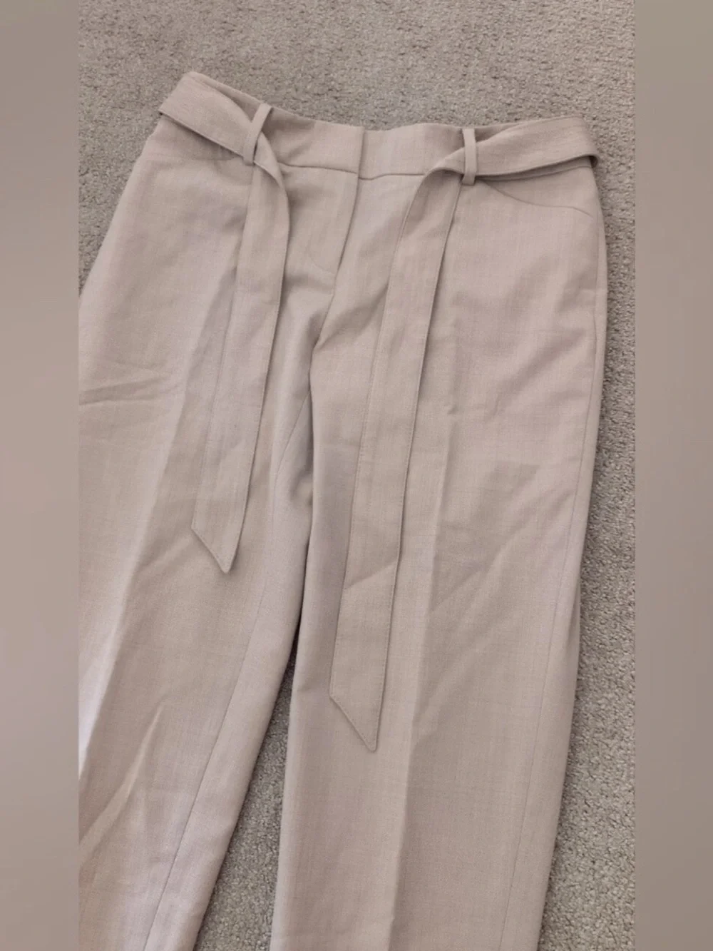 Hollister Light Taupe Tie-Waist Straight Pants